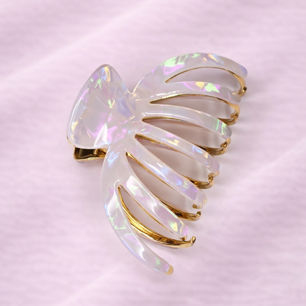 Skřipec do vlasů s kovovými zuby – perleťový2